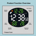 DS-3816L Orologio elettronico digitale multifunzione a LED con ampio schermo, visualizzazione meteo e telecomando