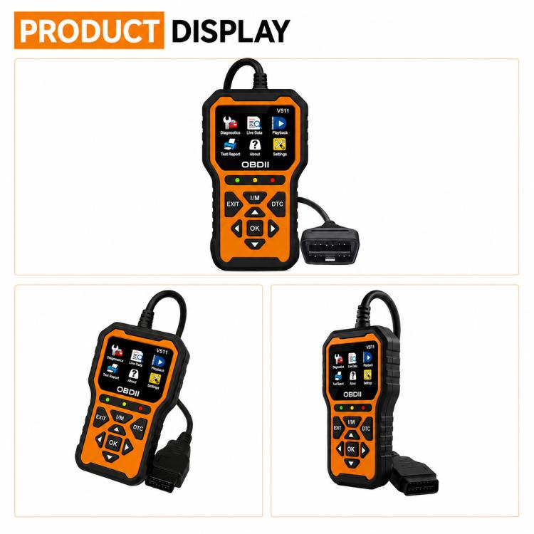 Scanner diagnostico OBD2 per auto V511, strumento per la lettura e la cancellazione dei codici di errore del motore.