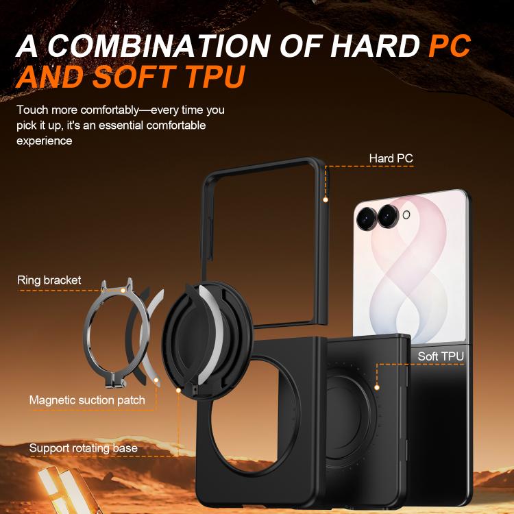 Custodia con supporto girevole 360 gradi e chiusura magnetica per Galaxy Z Flip8