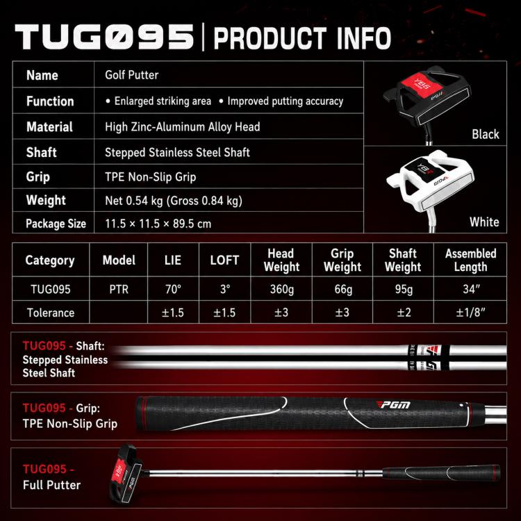 PGM TUG095 Putter da golf da uomo
