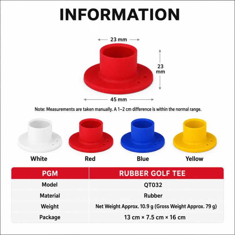 PGM QT032 Supporto per pallina da golf in gomma resistente per parco, foro rotondo