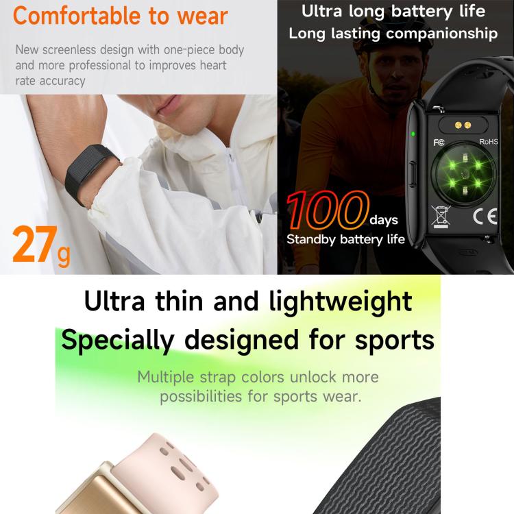 Braccialetto fitness intelligente H59 Max, supporta il monitoraggio della frequenza cardiaca, della pressione sanguigna e del sonno., Silicone Watch Band, Nylon Watch Band