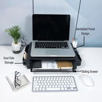 Supporto laptop con ventilazione e scomparti, versioni Low, Mid, High