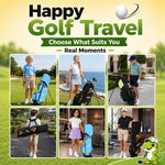 Borsa da golf a doppia tracolla PGM QB203 per ragazzi, grande capacità, capiente., Large Size Black Green, Medium Size Black Green, Small Size Blue