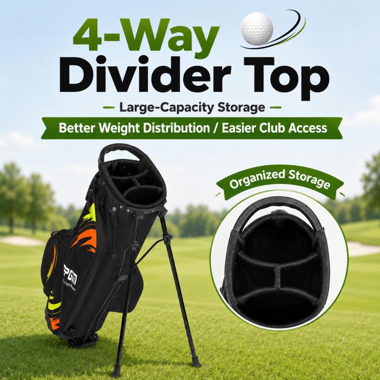 Borsa da golf a doppia tracolla PGM QB203 per ragazzi, grande capacità, capiente., Large Size Black Green, Medium Size Black Green, Small Size Blue