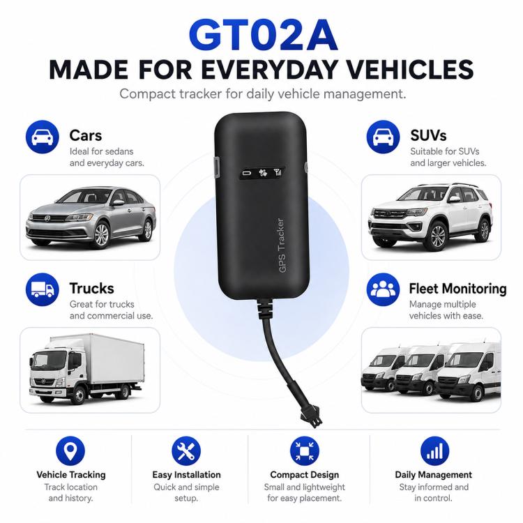 Localizzatore GPS per veicoli GT02A versione 2G, dispositivo di localizzazione intelligente per auto.