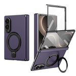 Custodia in pelle con cerniera magnetica e supporto pieghevole per Galaxy Z