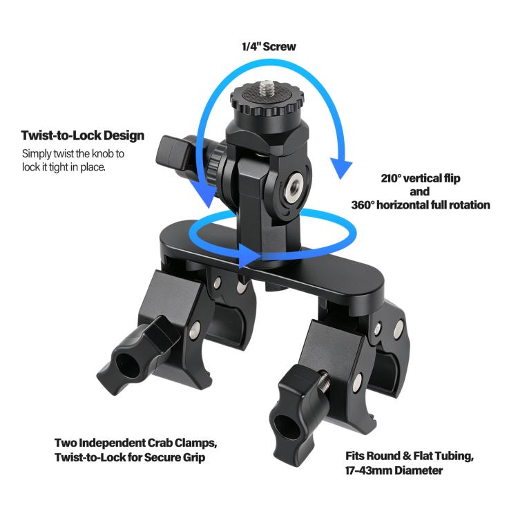 Supporto a morsetto per palo per Starlink Mini, Dual-clamp + Pipe Adapter, Single-clamp + Pipe Adapter, Arm-clamp + Pipe Adapter, Pipe Adapter