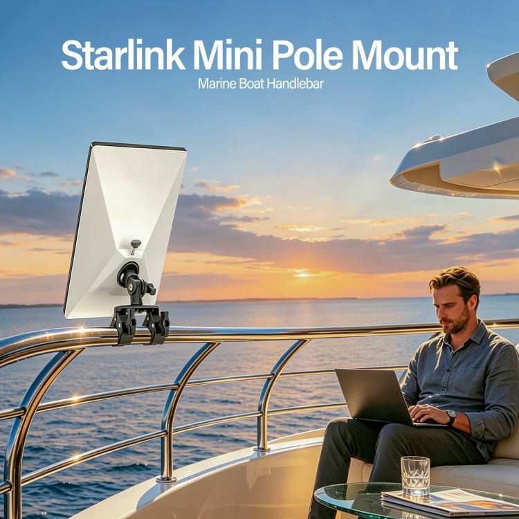 Supporto a morsetto per palo per Starlink Mini, Dual-clamp + Pipe Adapter, Single-clamp + Pipe Adapter, Arm-clamp + Pipe Adapter, Pipe Adapter