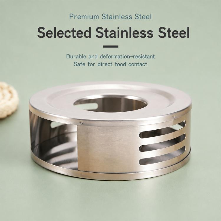 Scaldavivande in acciaio inox LsCook con base riscaldante a candela