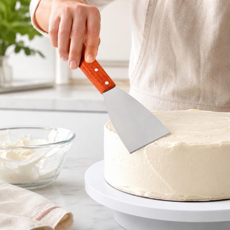 Spatola da cucina LsCook in acciaio inossidabile con manico in legno, Small Frying Spatula, Small Slotted Spatula, Small Griddle Scraper, Small Triangular Spatula, Large Griddle Scraper, Large Triangular Spatula, Angled Griddle Spatula                 ...