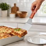 Spatola da cucina LsCook in acciaio inossidabile con manico in legno, Small Frying Spatula, Small Slotted Spatula, Small Griddle Scraper, Small Triangular Spatula, Large Griddle Scraper, Large Triangular Spatula, Angled Griddle Spatula                 ...