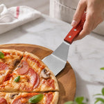 Spatola da cucina LsCook in acciaio inossidabile con manico in legno, Small Frying Spatula, Small Slotted Spatula, Small Griddle Scraper, Small Triangular Spatula, Large Griddle Scraper, Large Triangular Spatula, Angled Griddle Spatula                 ...