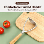 Schiacciapatate LsCook con manico in rovere, utensile da cucina multifunzionale