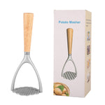 Schiacciapatate LsCook con manico in rovere, utensile da cucina multifunzionale