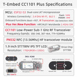 Modulo LILYGO T-Embed CC1101 Plus ESP32-S3 1.9 inch LCD con antenna integrata o