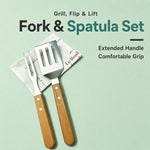 LsCook - Utensili portatili per barbecue in acciaio inossidabile con borsa per il trasporto, 2 PCS/Set, 3 PCS/Set, 4 PCS/Set