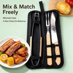 LsCook - Utensili portatili per barbecue in acciaio inossidabile con borsa per il trasporto, 2 PCS/Set, 3 PCS/Set, 4 PCS/Set