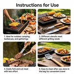 LsCook - Utensili portatili per barbecue in acciaio inossidabile con borsa per il trasporto, 2 PCS/Set, 3 PCS/Set, 4 PCS/Set