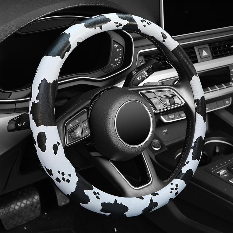 Coprivolante per auto con stampa mucca, diametro: 38 cm, without Shoulder Pads, with Shoulder Pads