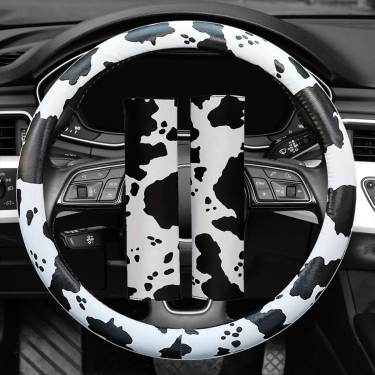 Coprivolante per auto con stampa mucca, diametro: 38 cm, without Shoulder Pads, with Shoulder Pads