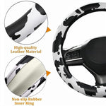 Coprivolante per auto con stampa mucca, diametro: 38 cm, without Shoulder Pads, with Shoulder Pads