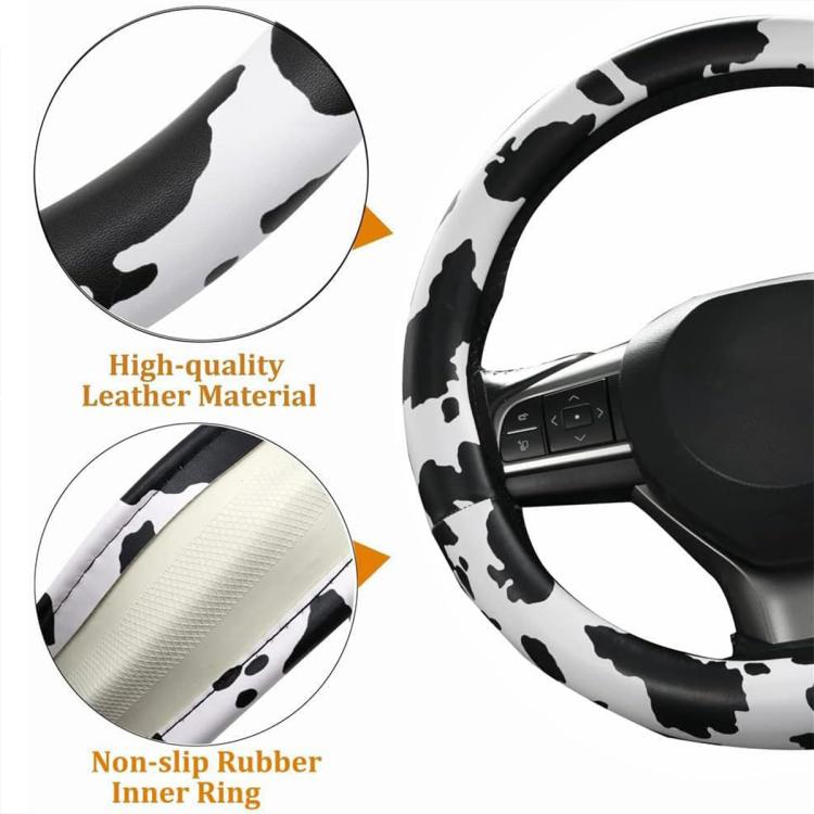 Coprivolante per auto con stampa mucca, diametro: 38 cm, without Shoulder Pads, with Shoulder Pads
