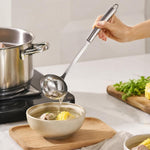 Utensili da cucina LsCook in acciaio inossidabile 430 per impieghi gravosi, Soup Ladle, Solid Spoon, Slotted Spoon, Solid Spatula, Slotted Spatula, Skimmer, Pasta Server