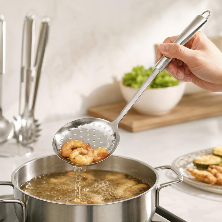 Utensili da cucina LsCook in acciaio inossidabile 430 per impieghi gravosi, Soup Ladle, Solid Spoon, Slotted Spoon, Solid Spatula, Slotted Spatula, Skimmer, Pasta Server