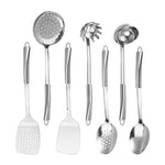 Utensili da cucina LsCook in acciaio inossidabile 430 per impieghi gravosi, Soup Ladle, Solid Spoon, Slotted Spoon, Solid Spatula, Slotted Spatula, Skimmer, Pasta Server