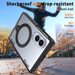 Custodia ShenYi R2 con anello metallico pieghevole magnetico a 360° per Galaxy Z