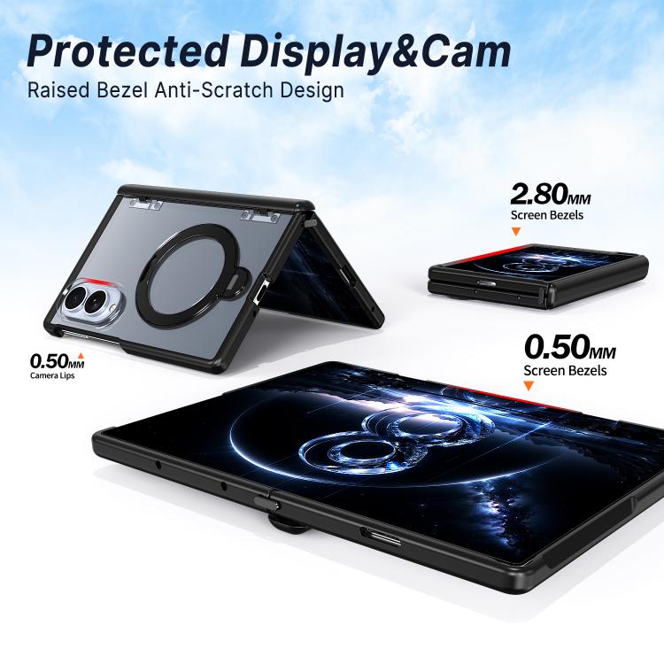 Custodia ShenYi R2 con anello metallico pieghevole magnetico a 360° per Galaxy Z