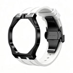 Cassa in metallo, chiusura a farfalla integrata, cinturino in silicone., For Swatch Royal Pop