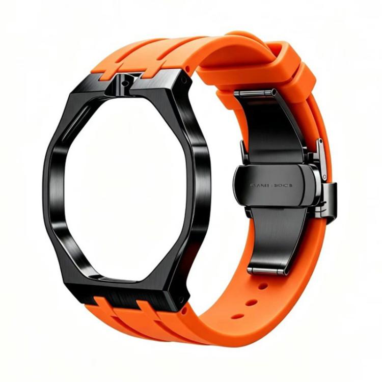 Cassa in metallo, chiusura a farfalla integrata, cinturino in silicone., For Swatch Royal Pop