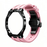 Cassa in metallo, chiusura a farfalla integrata, cinturino in silicone., For Swatch Royal Pop