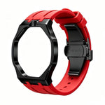 Cassa in metallo, chiusura a farfalla integrata, cinturino in silicone., For Swatch Royal Pop