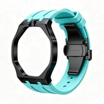 Cassa in metallo, chiusura a farfalla integrata, cinturino in silicone., For Swatch Royal Pop