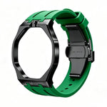 Cassa in metallo, chiusura a farfalla integrata, cinturino in silicone., For Swatch Royal Pop