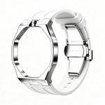 Cassa in metallo, chiusura a farfalla integrata, cinturino in silicone., For Swatch Royal Pop