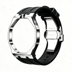 Cassa in metallo, chiusura a farfalla integrata, cinturino in silicone., For Swatch Royal Pop