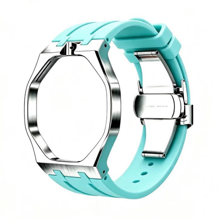 Cassa in metallo, chiusura a farfalla integrata, cinturino in silicone., For Swatch Royal Pop