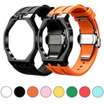 Cassa in metallo, chiusura a farfalla integrata, cinturino in silicone., For Swatch Royal Pop