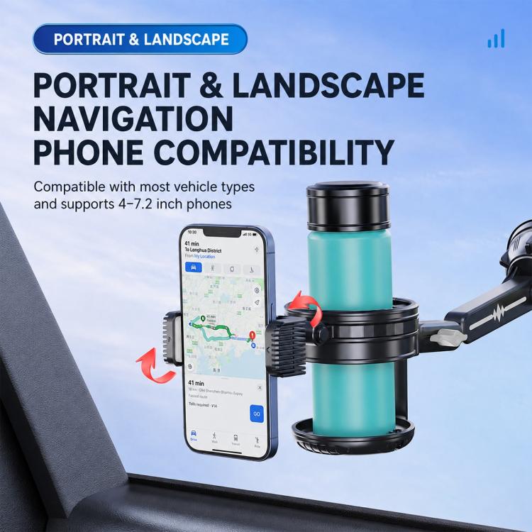 Supporto per telefono e bicchiere d'acqua da cruscotto/parabrezza per auto con ventosa, Extension Rod, Short Rod