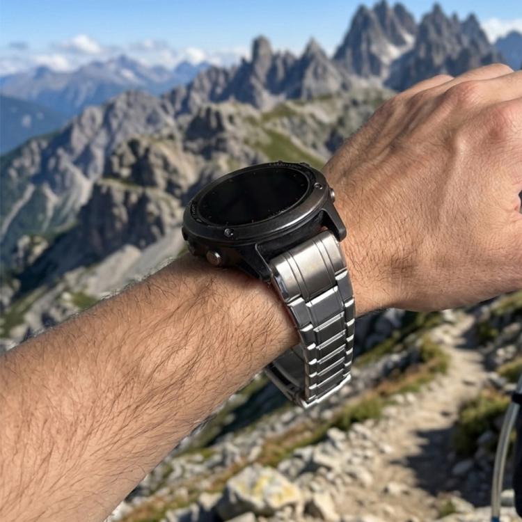 Cinturino per orologio a sgancio rapido in lega di titanio con cinque perline, For Garmin 22mm, For Garmin 26mm