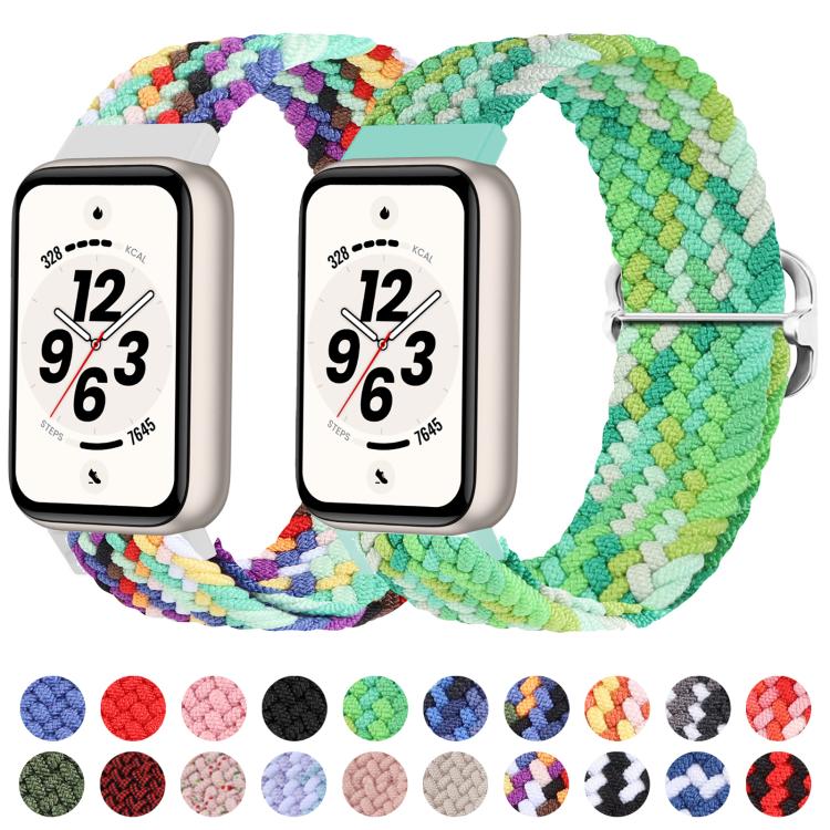Cinturino per orologio in nylon intrecciato con chiusura scorrevole regolabile., For Honor Band 11 / Band 11 Pro