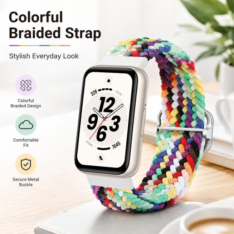 Cinturino per orologio in nylon intrecciato con chiusura scorrevole regolabile., For Honor Band 11 / Band 11 Pro