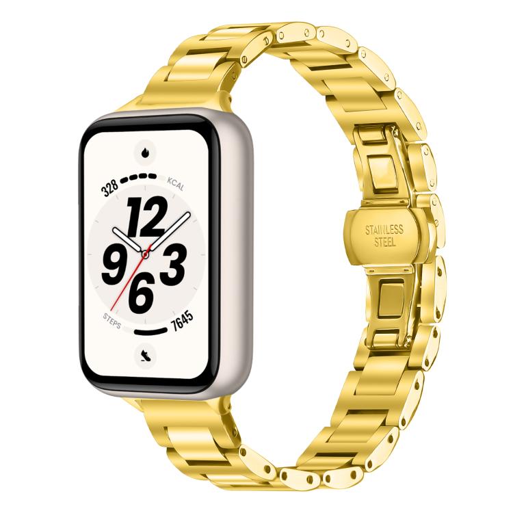 Cinturino per orologio sottile in acciaio inossidabile con fibbia a farfalla in metallo., For Honor Band 11 / Band 11 Pro