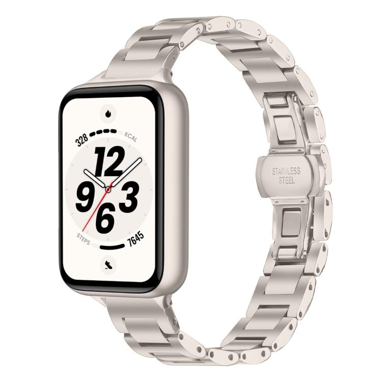 Cinturino per orologio sottile in acciaio inossidabile con fibbia a farfalla in metallo., For Honor Band 11 / Band 11 Pro