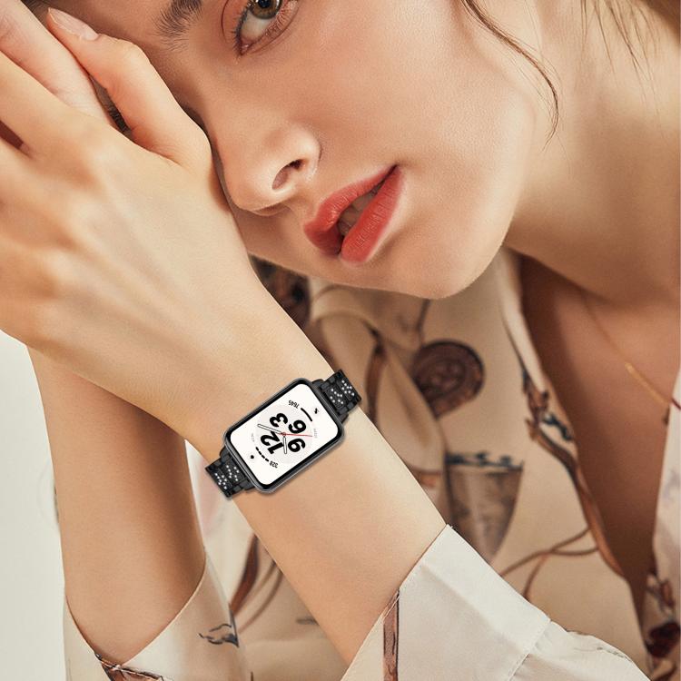 Cinturino per orologio in metallo con tre perline, For Honor Band 11 / Band 11 Pro