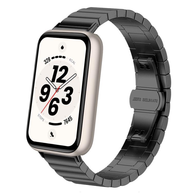 Cinturino per orologio in acciaio inossidabile con chiusura a farfalla a una perlina., For Honor Band 11 / Band 11 Pro